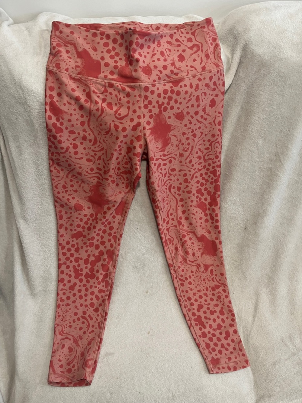Womens' Coral Pink Patterned Active Leggings